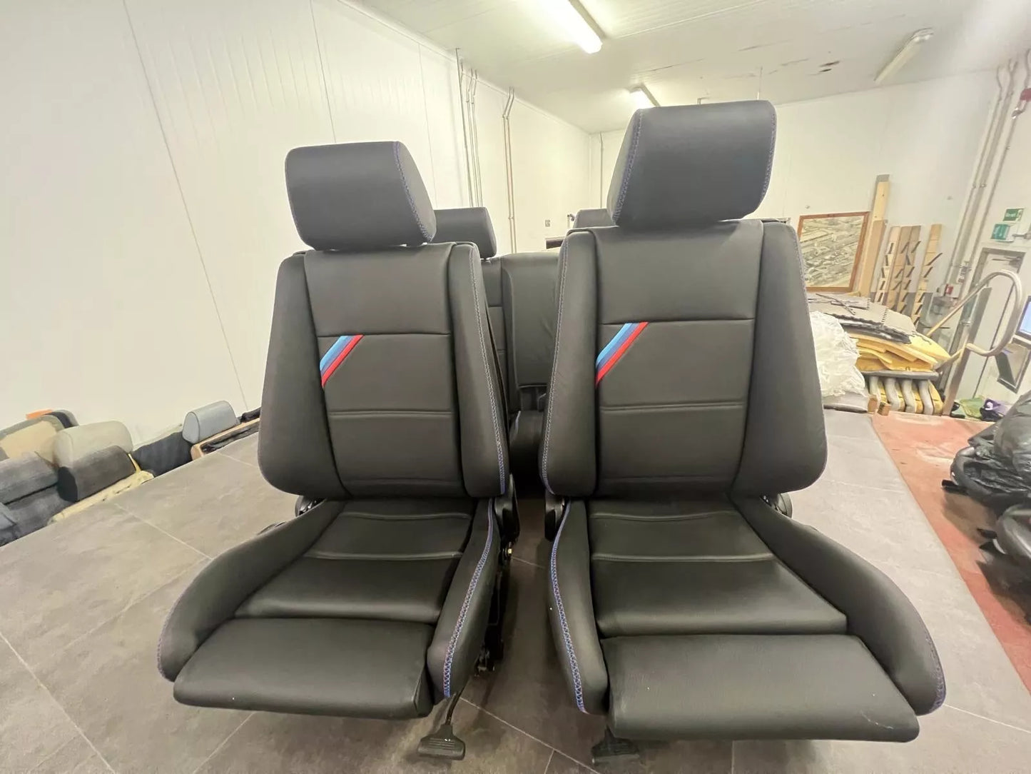 BMW E30 convertible E30 M3 black leather front sports seats. Left + right.