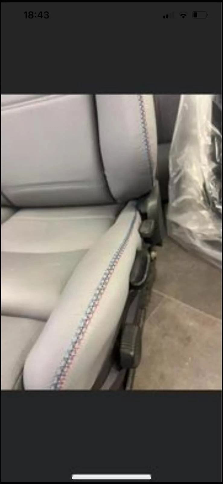 BMW E30 Coupe E30 M3 Grey leather front sports seats. Left + right.