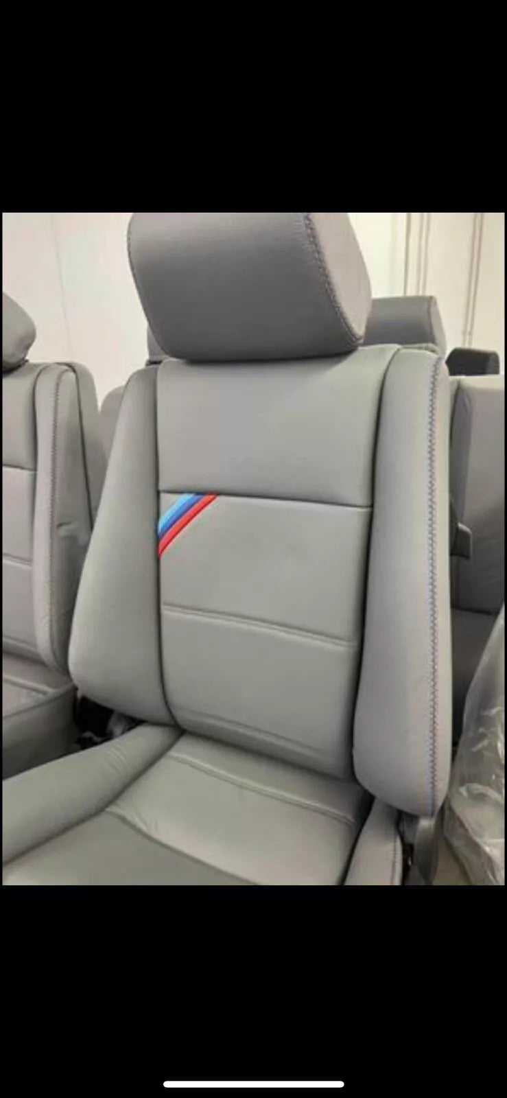 BMW E30 Coupe E30 M3 Grey leather front sports seats. Left + right.