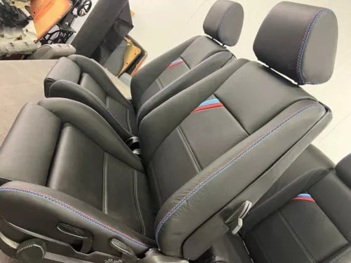 BMW E30 convertible E30 M3 black leather front sports seats. Left + right.