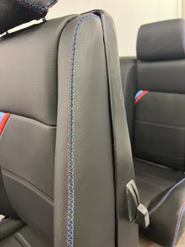 BMW E30 convertible E30 M3 black leather front sports seats. Left + right.