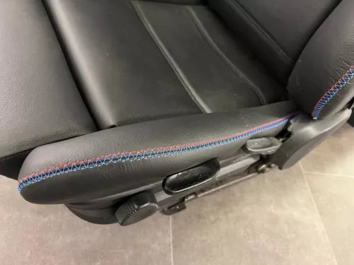 BMW E30 convertible E30 M3 black leather front sports seats. Left + right.